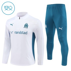 Olympique de Marseille Kind Trainings Sweatshirt Kwart-Zip 2024-25 Witte